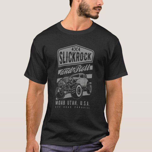 Camiseta Slickrock e Roll Moab Utah Offroad Rock Crawler  (Frente)