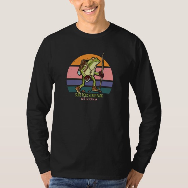 Camiseta Slide Rock State Park Arizona Hiking Frog Walking  (Frente)