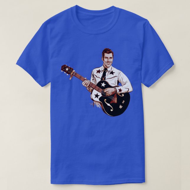 Camiseta Slim Whitman Uma ilustração de Paul Cemmick (Frente do Design)