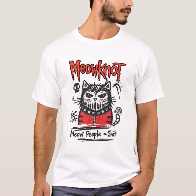 Camiseta Slipknot Cat Parody – Meow People (Frente)