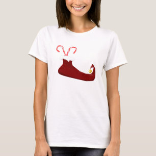 Camiseta Slipper Red Elf com Canas Doces