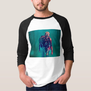 Camiseta SlipperyJoe figura de zumbi aterrorizante isolada 