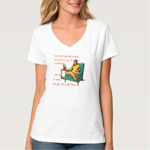 Camiseta SlipperyJoe socializando festa de bebida mulher vi