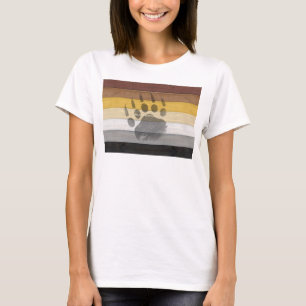 Camiseta SlipperyJoe's Bear Pride sinaliza textura de madei