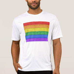 Camiseta SlipperyJoe's clássico arco-íris tátil feito à mão