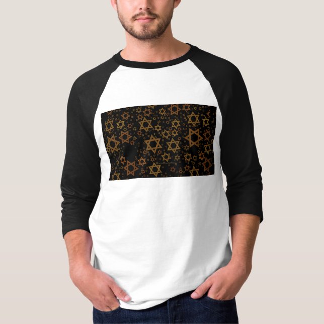 Camiseta SlipperyJoe's Estrela de David temática de Hanukka (Frente)