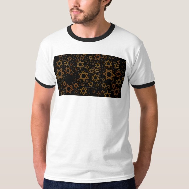 Camiseta SlipperyJoe's Estrela de David temática de Hanukka (Frente)
