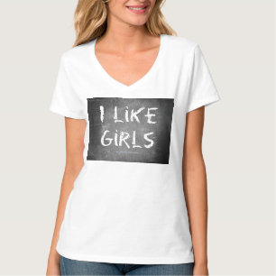 Camiseta SlipperyJoe's Eu Gosto de Garotas quadro-negro suj