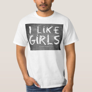 Camiseta SlipperyJoe's Eu Gosto de Garotas quadro-negro suj