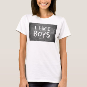 Camiseta SlipperyJoe's Eu Gosto de Meninos quadro-negro suj