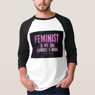 Camiseta SlipperyJoe's feminista, palavra-f brilhando preto