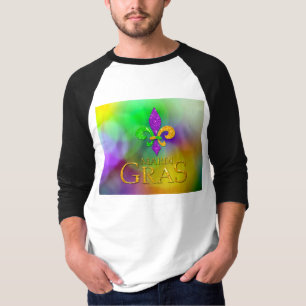 Camiseta SlipperyJoe's Mardi Gras purple gold green fleur-d