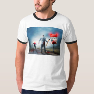 Camiseta SlipperyJoe's perigo de infecção apocalíptica no H