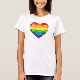 Camiseta SlipperyJoe's Pride Heart Scribbles forma cardíaca