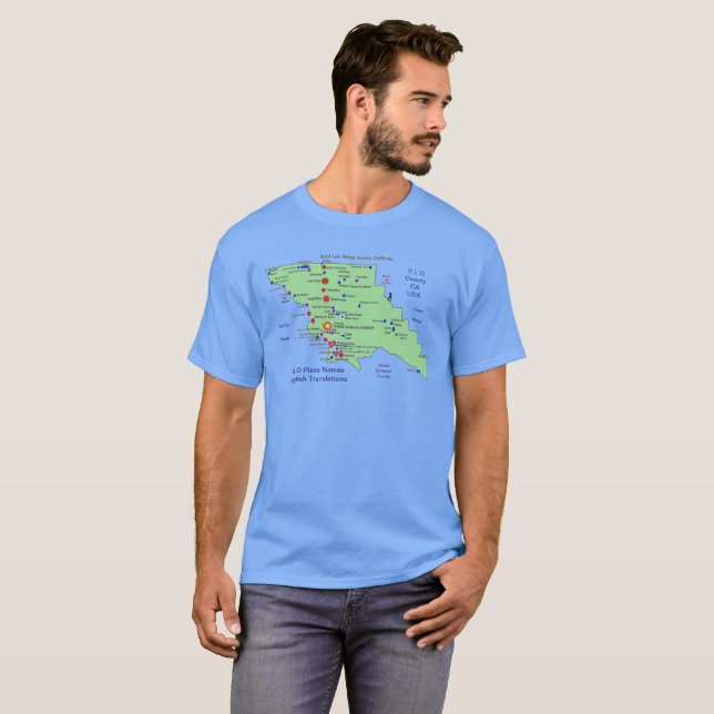 Camiseta SLO Place Names MAP T-Shirt (Frente Completa)