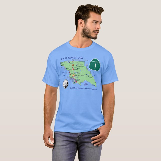 Camiseta SLO Place Names MAP T-Shirt (Frente Completa)