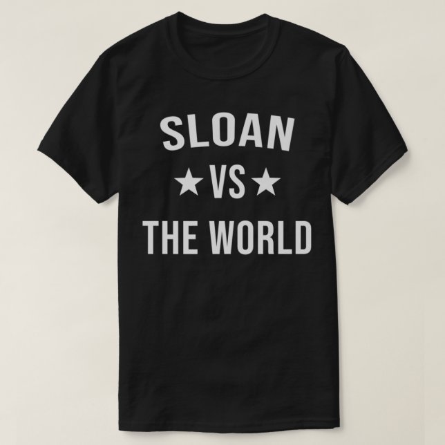 Camiseta SLOAN Vs A Equipe C De Sobrenome Da Reunião Mundia (Frente do Design)