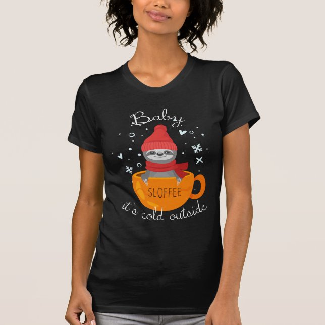 Camiseta Sloffee animais de mandrião em taça café (Frente)