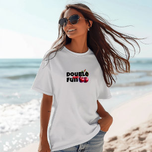 Camiseta Slogan da mãe da vibração de cereja branca e engra