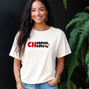 Camiseta Slogan da mãe da vibração de cereja branca e engra