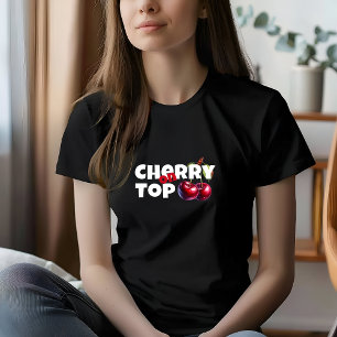 Camiseta Slogan da mãe da vibração de cereja branca e engra