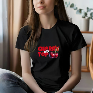 Camiseta Slogan da mãe da vibração de cereja branca e engra