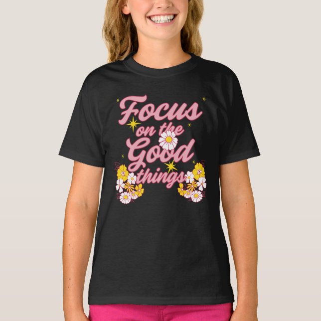 Camiseta Slogan da Nature Soul | Foco nas coisas boas (Frente)