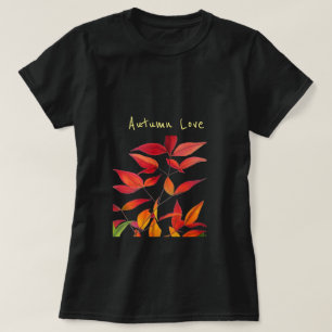Camiseta Slogan de amor de outono O outono deixa aquarela
