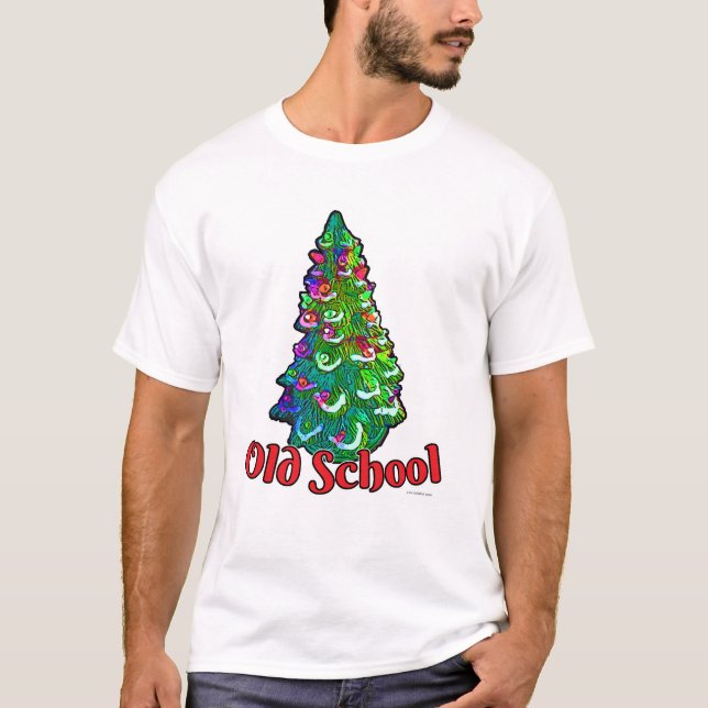 Camiseta Slogan de Árvore de Natal da Escola Antiga Engraça (Frente)