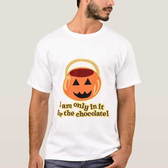 Camiseta Slogan de Cartoon de Chocolate Halloween (Frente)