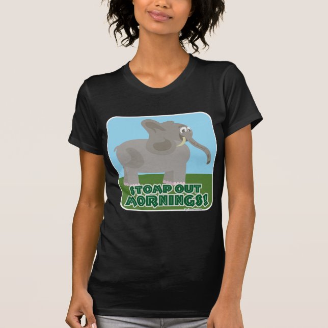 Camiseta Slogan de Cartoon Elefante de Manhãs de Stomp (Frente)