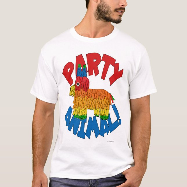 Camiseta Slogan de Cartoon Pinata de Festa Animal (Frente)