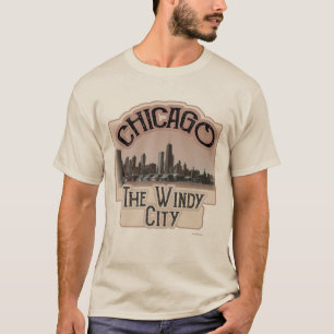 Camiseta Slogan de Chicago da cidade de Windy