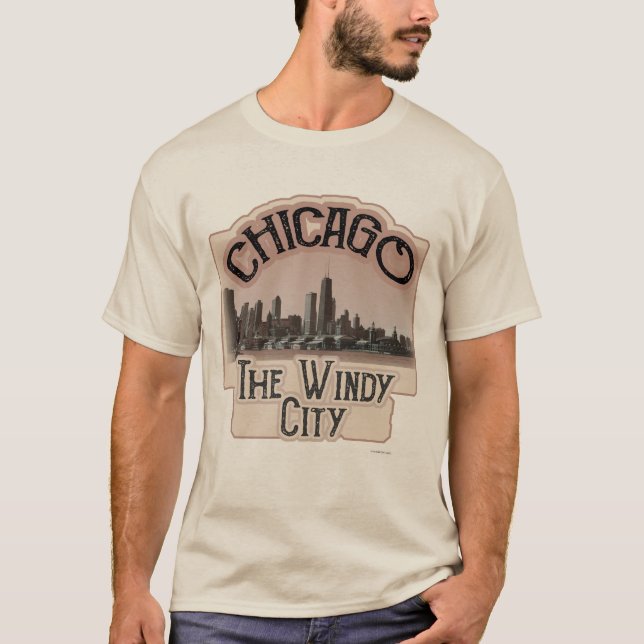 Camiseta Slogan de Chicago da cidade de Windy (Frente)