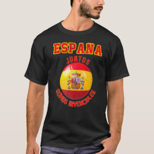 Camiseta Slogan de espanha para adeptos da seleção de futeb