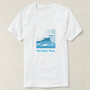 Camiseta Slogan de onda perfeito Surf de onda azul e oceano