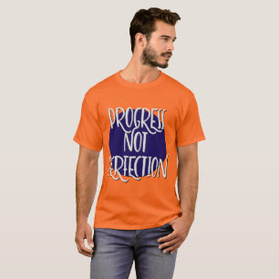 Camiseta Slogan de Progresso Não Perfeição