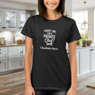 Camiseta Slogan de script preto de chef privado