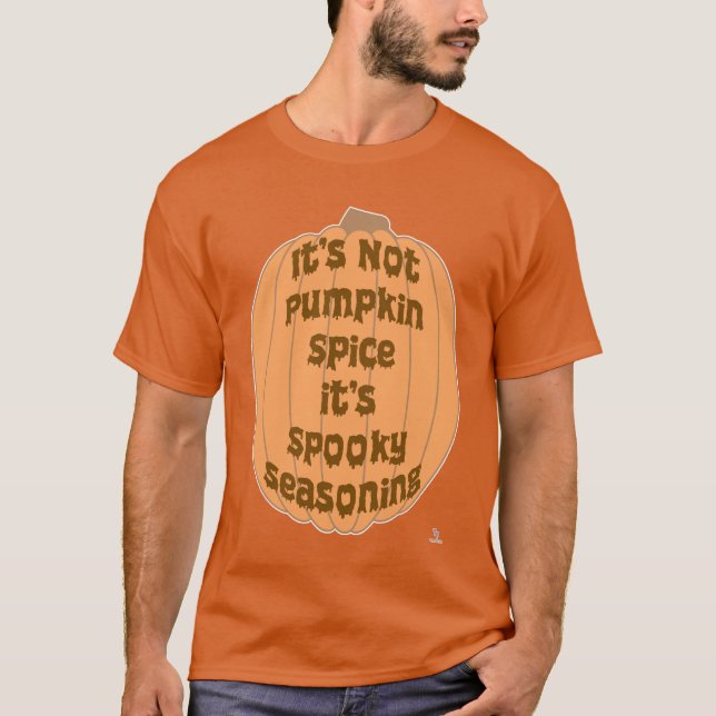 Camiseta Slogan de Seasoning Sem Pumpkin Spice Spooky (Frente)