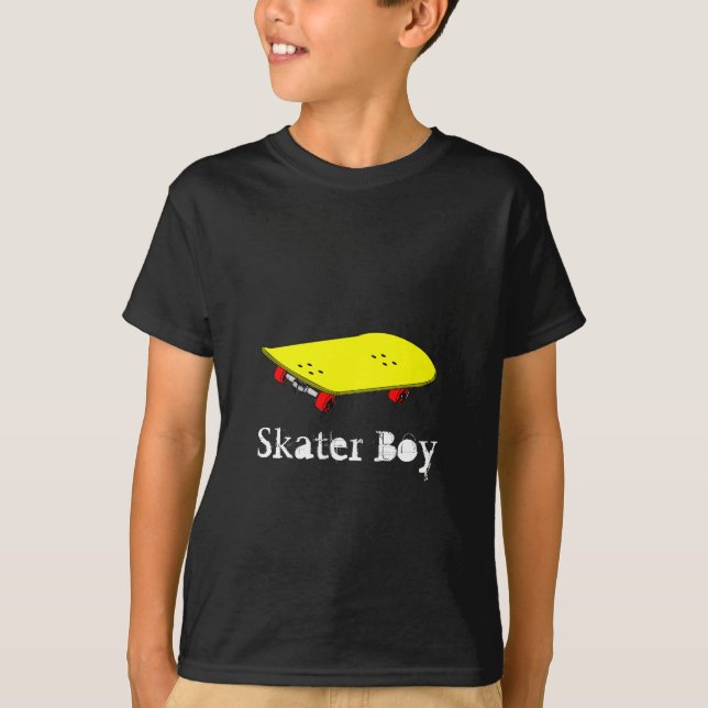 Camiseta Slogan de skater com skate amarelo legal (Frente)