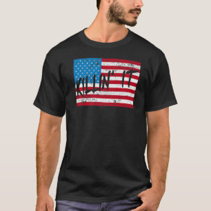 Camiseta Slogan de Ti EUA Bandeira Mulheres Altas Assassina
