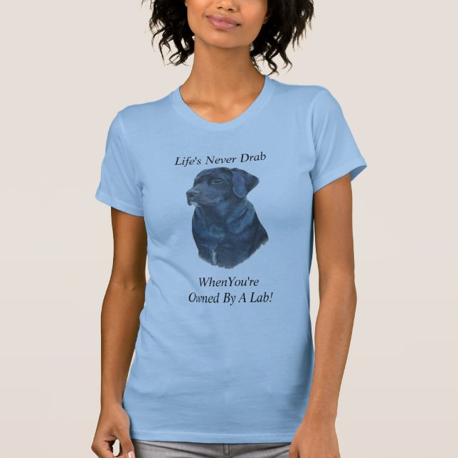 Camiseta slogan divertido com cão labrador negro (Frente)