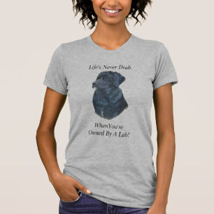 Camiseta slogan divertido com retrato de cachorro-labrador 