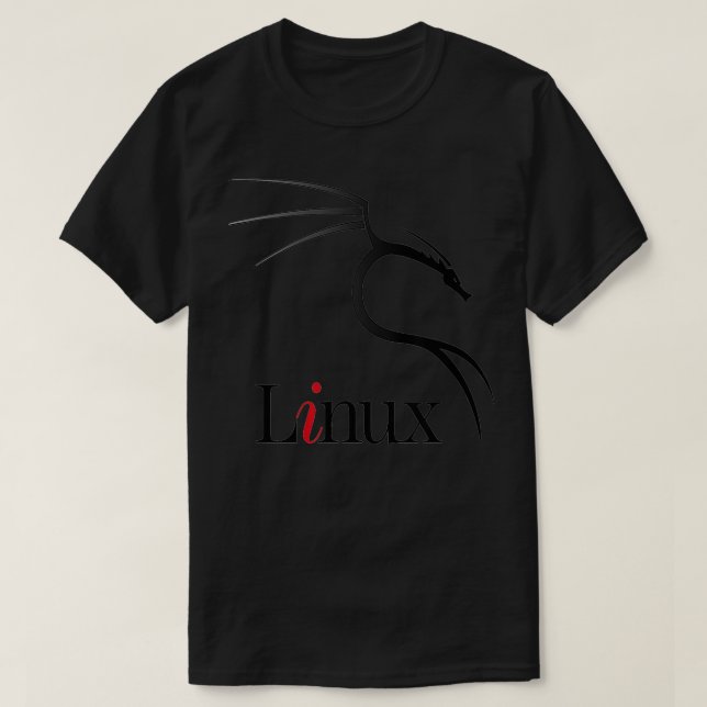 Camiseta Slogan do Kali Linux com Black Dragon Open Source (Frente do Design)