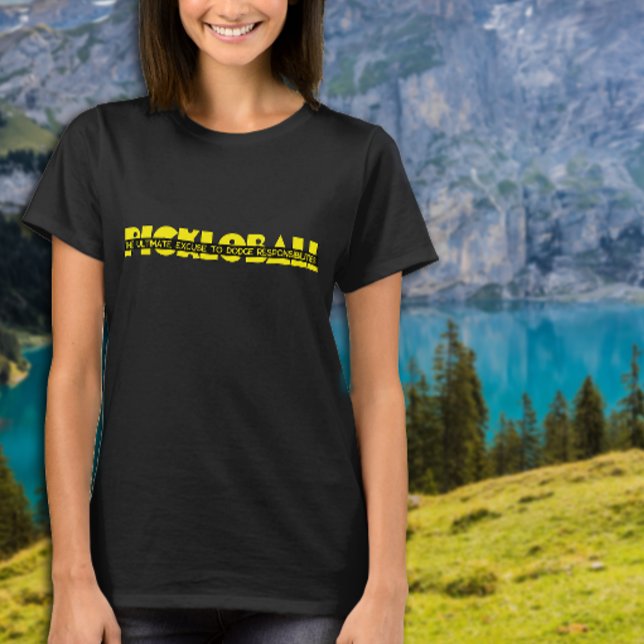 Camiseta Slogan do Pickleball amarelo engraçado (Criador carregado)