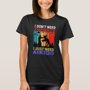 Camiseta Slogan do Pôr do Sol Retrô Não Preciso de Terapia