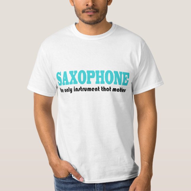 Camiseta Slogan do saxofone com atitude da música (Frente)
