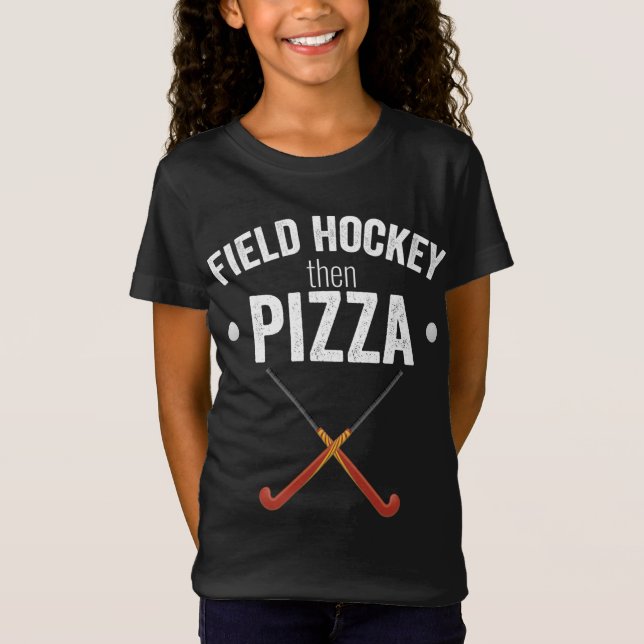 Camiseta Slogan do trocadilho - Hockey depois P (Frente)