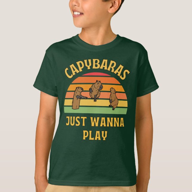 Camiseta slogan dos capivaras que só querem brincar (Frente)