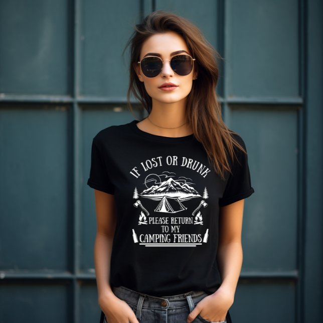 Camiseta Slogan engraçado do camping bebendo diz: (Criador carregado)